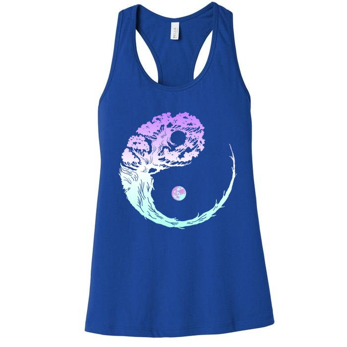 Yin Yang Bonsai Tree Japanese Gardening Zen Buddhist Funny Gift Women's Racerback Tank