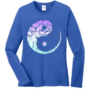 Yin Yang Bonsai Tree Japanese Gardening Zen Buddhist Funny Gift Ladies Long Sleeve Shirt