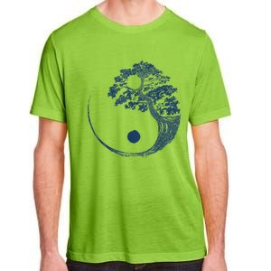 Yin Yang Blue Bonsai Tree Japanese Buddhist Zen Adult ChromaSoft Performance T-Shirt