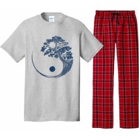 Yin Yang Blue Bonsai Tree Japanese Buddhist Zen Pajama Set