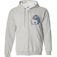 Yin Yang Blue Bonsai Tree Japanese Buddhist Zen Full Zip Hoodie