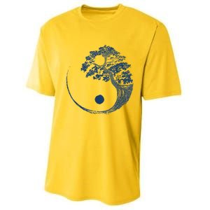 Yin Yang Blue Bonsai Tree Japanese Buddhist Zen Performance Sprint T-Shirt