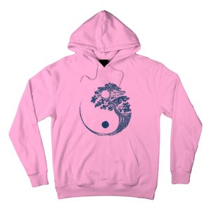 Yin Yang Blue Bonsai Tree Japanese Buddhist Zen Hoodie