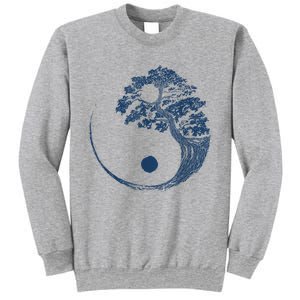 Yin Yang Blue Bonsai Tree Japanese Buddhist Zen Sweatshirt