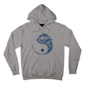 Yin Yang Blue Bonsai Tree Japanese Buddhist Zen Tall Hoodie