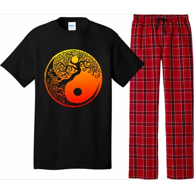 Yin Yang Bonsai Tree Japanese Cute Gift Golden Sun Buddhist Zen Pajama Set