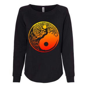 Yin Yang Bonsai Tree Japanese Cute Gift Golden Sun Buddhist Zen Womens California Wash Sweatshirt