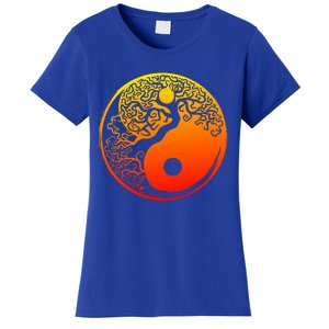 Yin Yang Bonsai Tree Japanese Cute Gift Golden Sun Buddhist Zen Women's T-Shirt