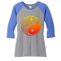 Yin Yang Bonsai Tree Japanese Cute Gift Golden Sun Buddhist Zen Women's Tri-Blend 3/4-Sleeve Raglan Shirt