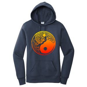 Yin Yang Bonsai Tree Japanese Cute Gift Golden Sun Buddhist Zen Women's Pullover Hoodie