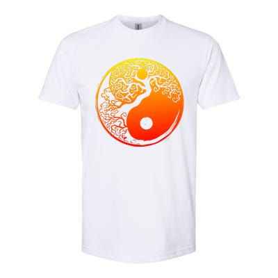 Yin Yang Bonsai Tree Japanese Cute Gift Golden Sun Buddhist Zen Softstyle® CVC T-Shirt