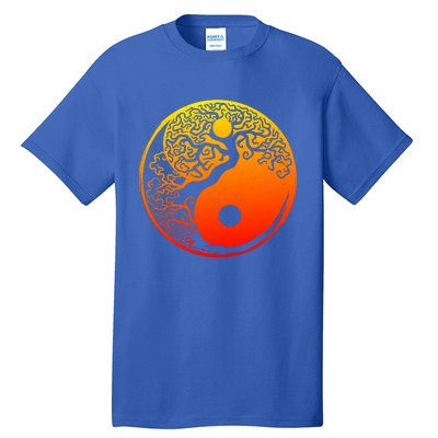 Yin Yang Bonsai Tree Japanese Gift Golden Sun Buddhist Zen Tall T-Shirt