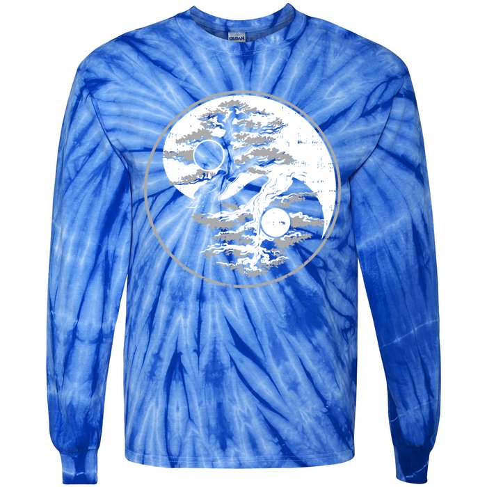 Yin Yang Bonsai Tree Spiritual Enso Circle Yoga Gift Idea Funny Gift Tie-Dye Long Sleeve Shirt