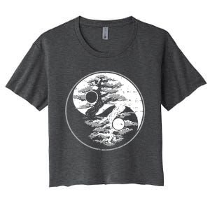 Yin Yang Bonsai Tree Spiritual Enso Circle Yoga Gift Idea Funny Gift Women's Crop Top Tee