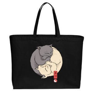 Yin Yang Cats Cotton Canvas Jumbo Tote