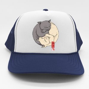 Yin Yang Cats Trucker Hat