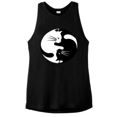 Ying Yang Cat Essential Ladies PosiCharge Tri-Blend Wicking Tank