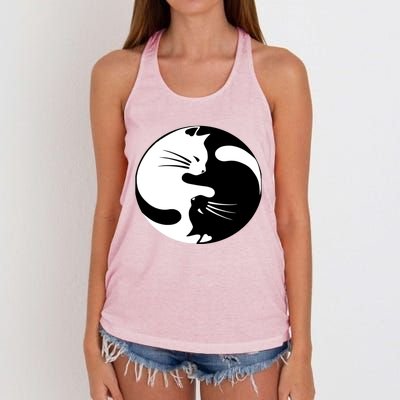 Ying Yang Cat Essential Women's Knotted Racerback Tank