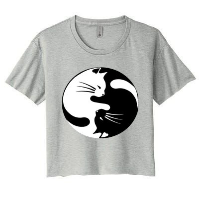 Ying Yang Cat Essential Women's Crop Top Tee