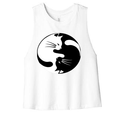 Ying Yang Cat Essential Women's Racerback Cropped Tank