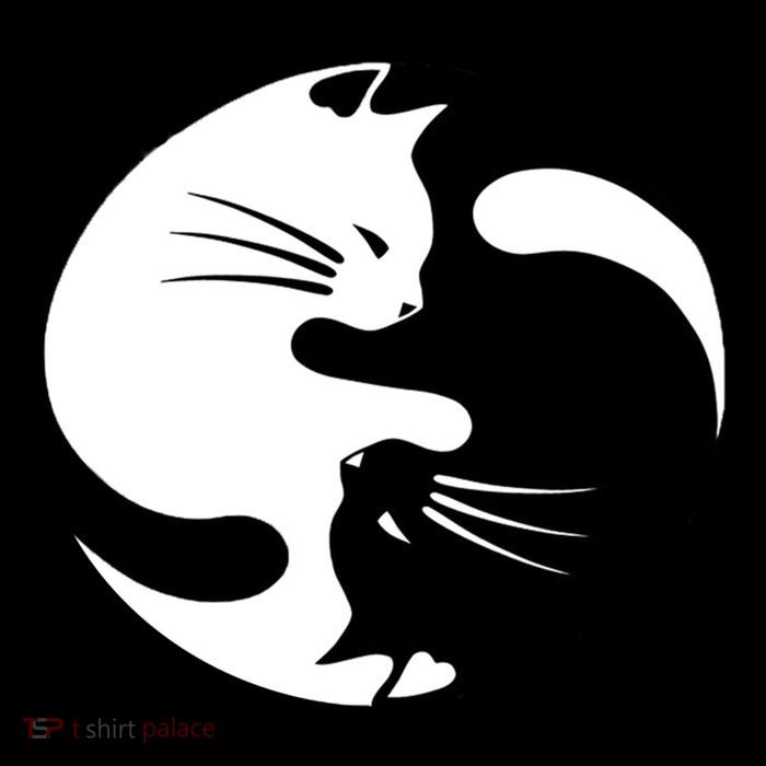 Ying Yang Cat Button