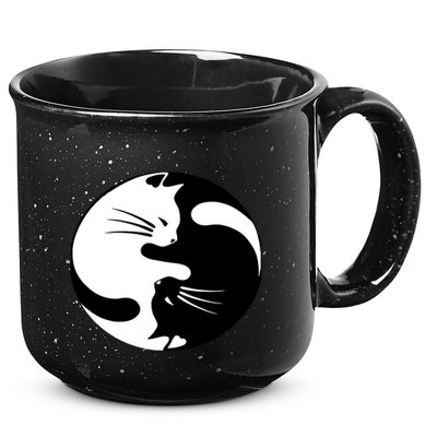 Ying Yang Cat 15oz Campfire Ceramic Mug