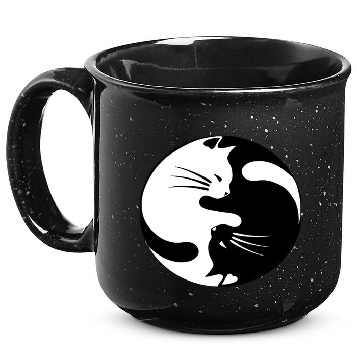 Ying Yang Cat 15oz Campfire Ceramic Mug