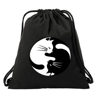 Ying Yang Cat Drawstring Bag