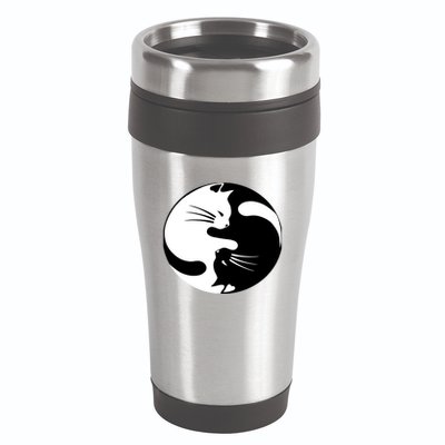 Ying Yang Cat 16oz Travel Tumbler