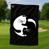 Ying Yang Cat Golf Towel