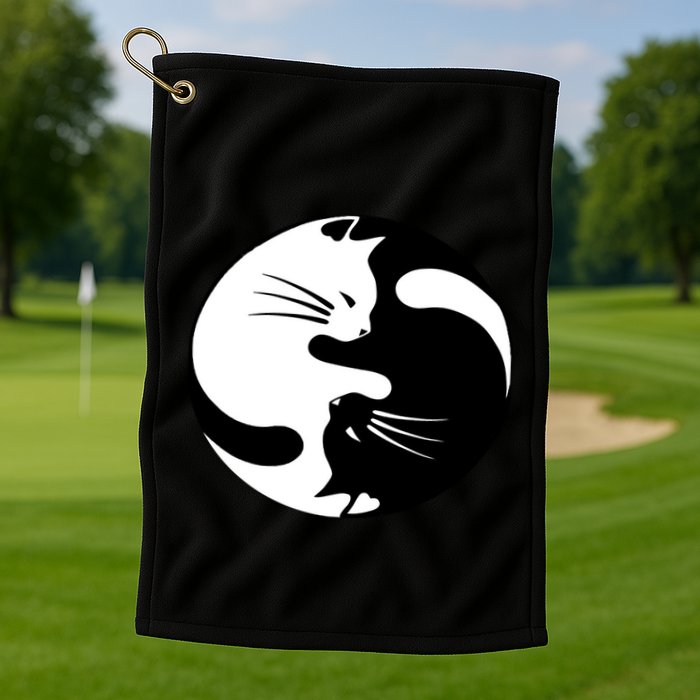Ying Yang Cat Golf Towel