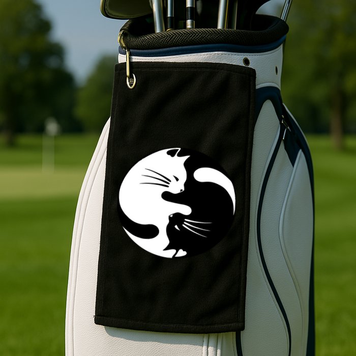 Ying Yang Cat Golf Towel