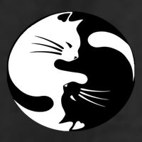 Ying Yang Cat Golf Towel