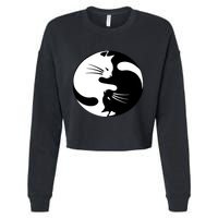 Ying Yang Cat Cropped Pullover Crew