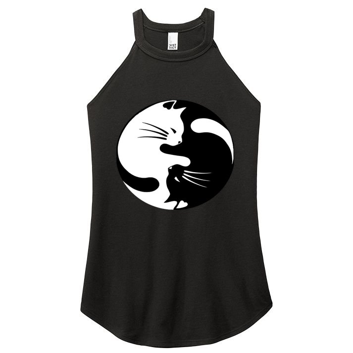 Ying Yang Cat Women's Perfect Tri Rocker Tank