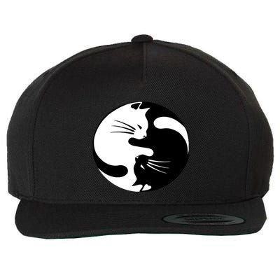 Ying Yang Cat Wool Snapback Cap