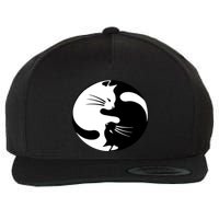 Ying Yang Cat Wool Snapback Cap