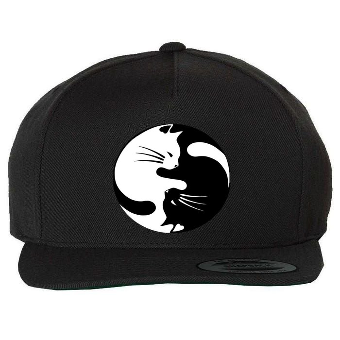Ying Yang Cat Wool Snapback Cap