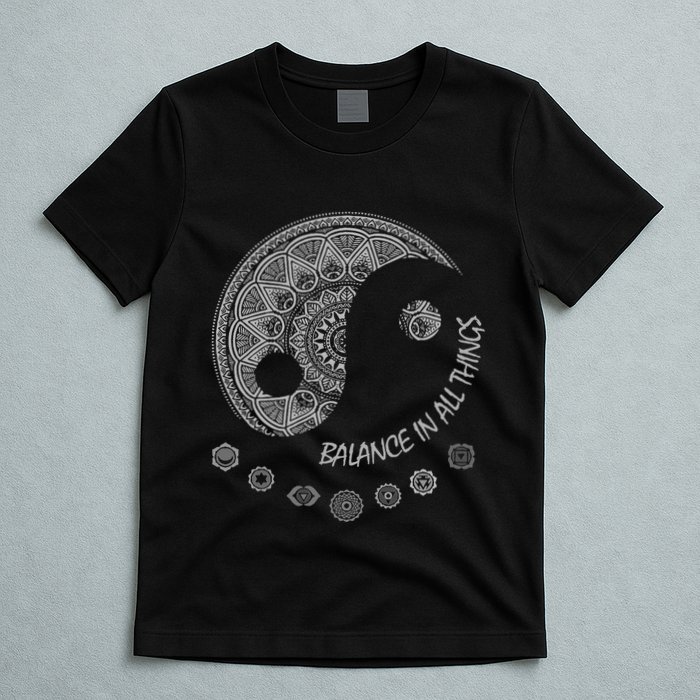 Ying Yang Chakra Spirit Spiritual Balance Mind T-Shirt