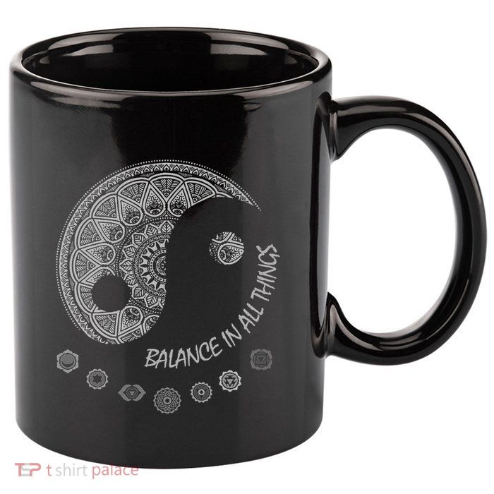 Ying Yang Chakra Spirit Spiritual Balance Mind 11oz C Handle Ceramic Mug