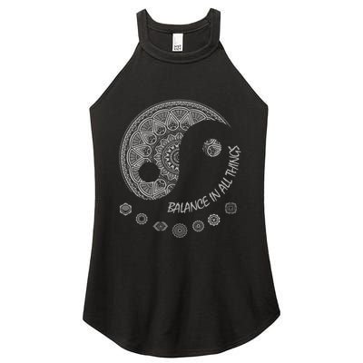 Ying Yang Chakra Spirit Spiritual Balance Mind Women's Perfect Tri Rocker Tank