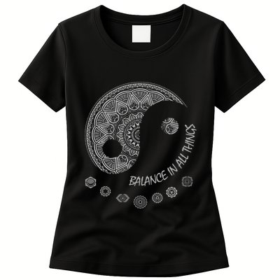 Ying Yang Chakra Spirit Spiritual Balance Mind Womens T-Shirt