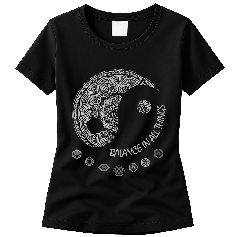 Ying Yang Chakra Spirit Spiritual Balance Mind Womens T-Shirt