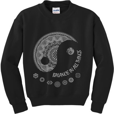Ying Yang Chakra Spirit Spiritual Balance Mind Kids Sweatshirt