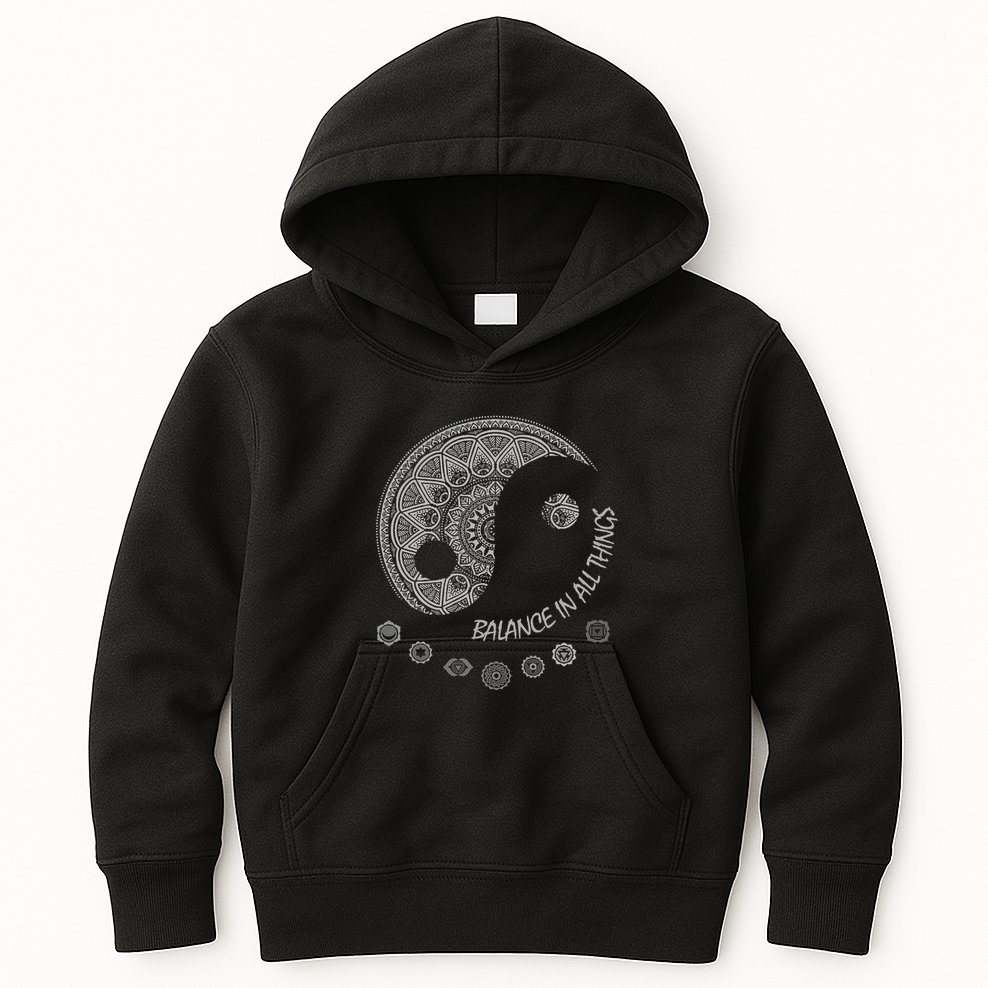 Ying Yang Chakra Spirit Spiritual Balance Mind Kids Hoodie