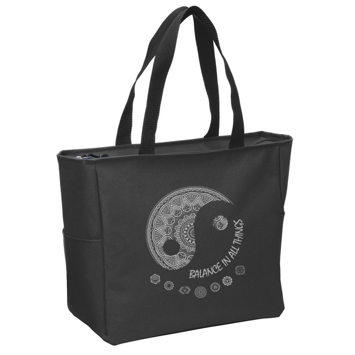Ying Yang Chakra Spirit Spiritual Balance Mind Zip Tote Bag