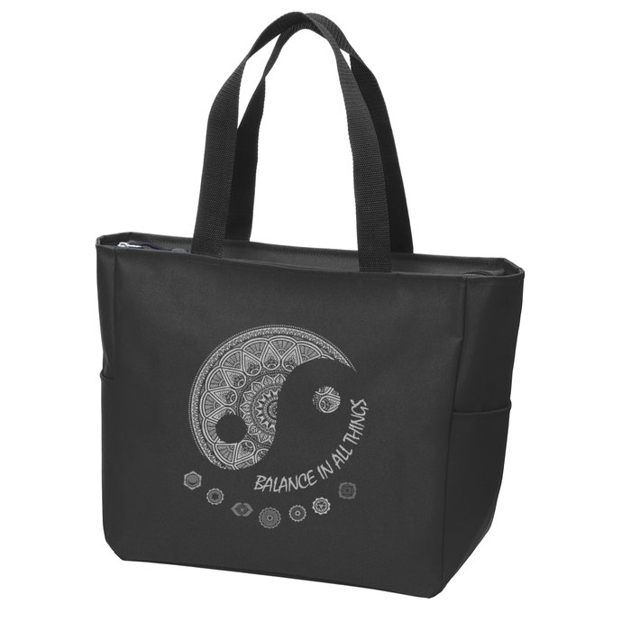 Ying Yang Chakra Spirit Spiritual Balance Mind Zip Tote Bag