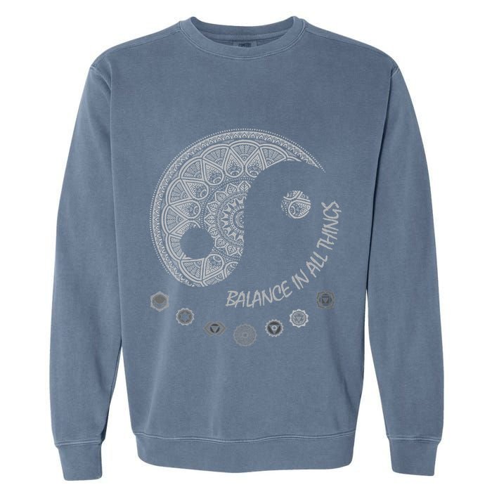 Ying Yang Chakra Spirit Spiritual Balance Mind Garment-Dyed Sweatshirt