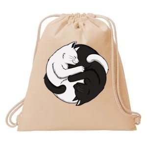 Yin Yang Cats Drawstring Bag