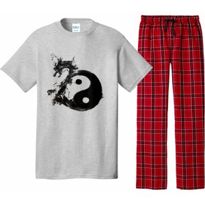 Yin Yang Dragon Water Ink Chinese Tai Chi Pajama Set